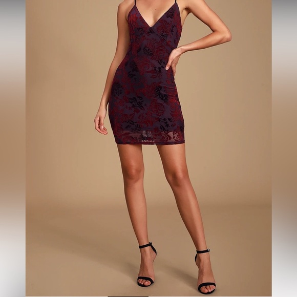 Lulu's Party Girl Plum Purple Velvet Bodycon Mini Dress - Picture 3 of 5